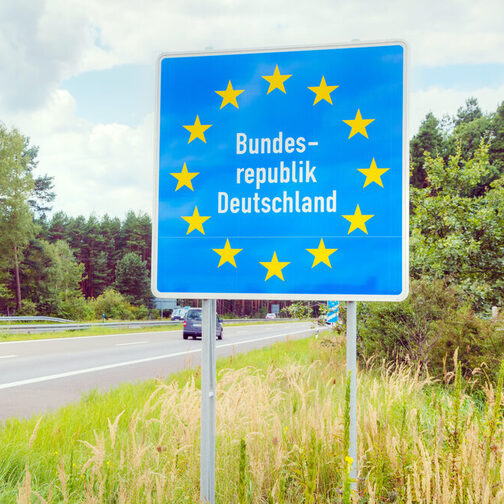 Germany border road sign