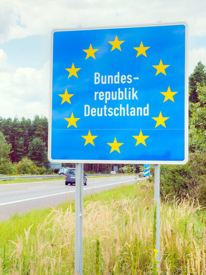 Germany border road sign